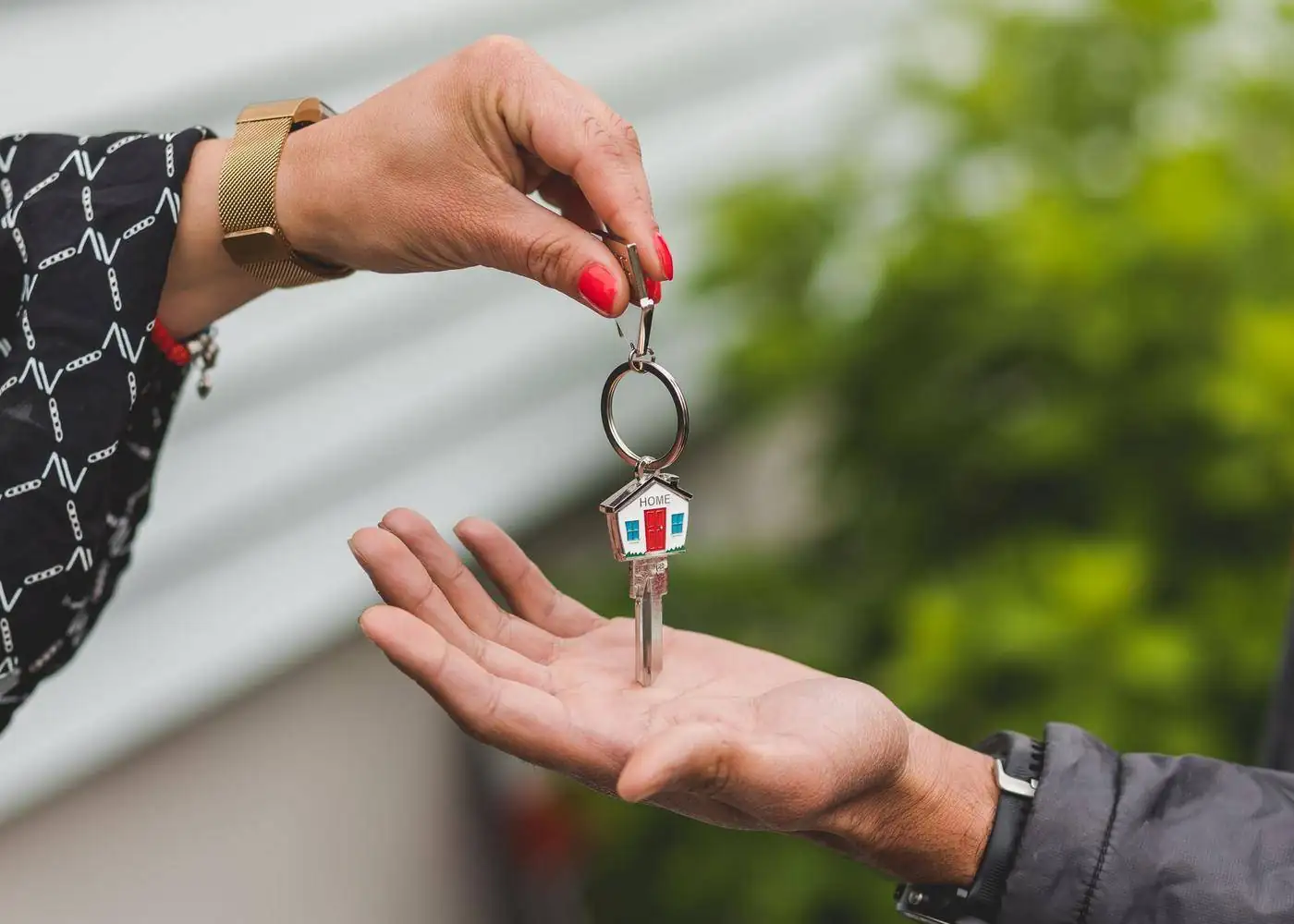 House keys being handed over at closing
